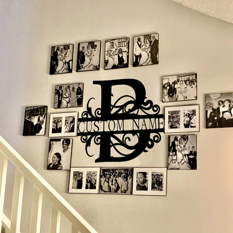 Custom Metal Swirl Sign - Family Name - Housewarming/Wedding/Anniversary Gift