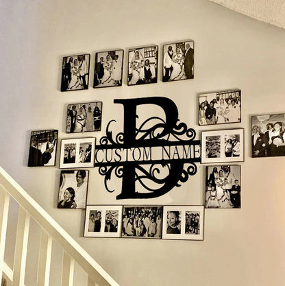 Custom Metal Swirl Sign - Family Name - Housewarming/Wedding/Anniversary Gift