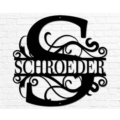 Custom Metal Swirl Sign - Family Name - Housewarming/Wedding/Anniversary Gift