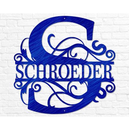 Custom Metal Swirl Sign - Family Name - Housewarming/Wedding/Anniversary Gift