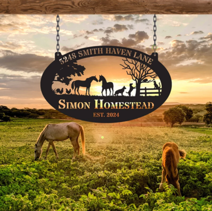 Personalized Farm Metal Sign