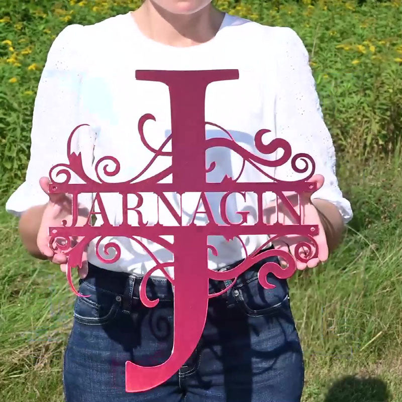 Custom Metal Swirl Sign - Family Name - Housewarming/Wedding/Anniversary Gift
