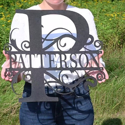 Custom Metal Swirl Sign - Family Name - Housewarming/Wedding/Anniversary Gift