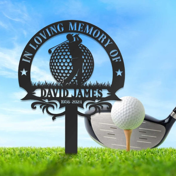 Personalized Golf Memorial Stake