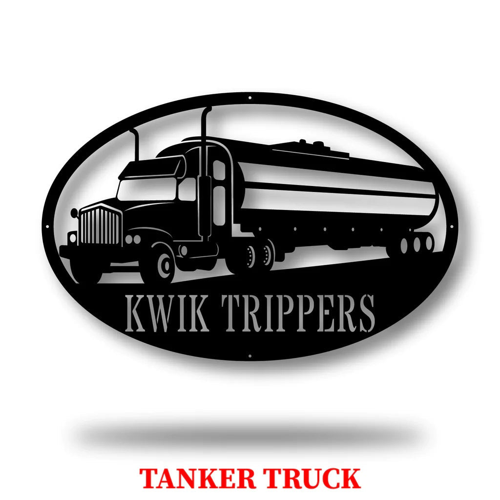 Custom Truck Monogram Metal Sign
