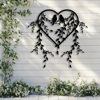 HeartShaped Bird  Ivy Metal Wall Art