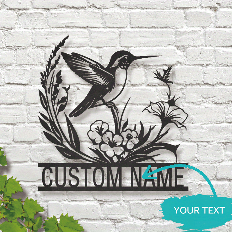 Personalized Metal Bird  Floral Wall Art
