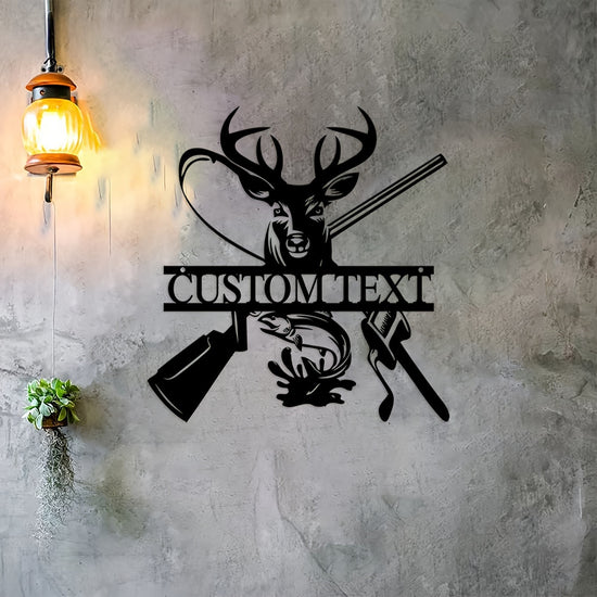 Customizable Deer  Fish Hook Cabin Decor