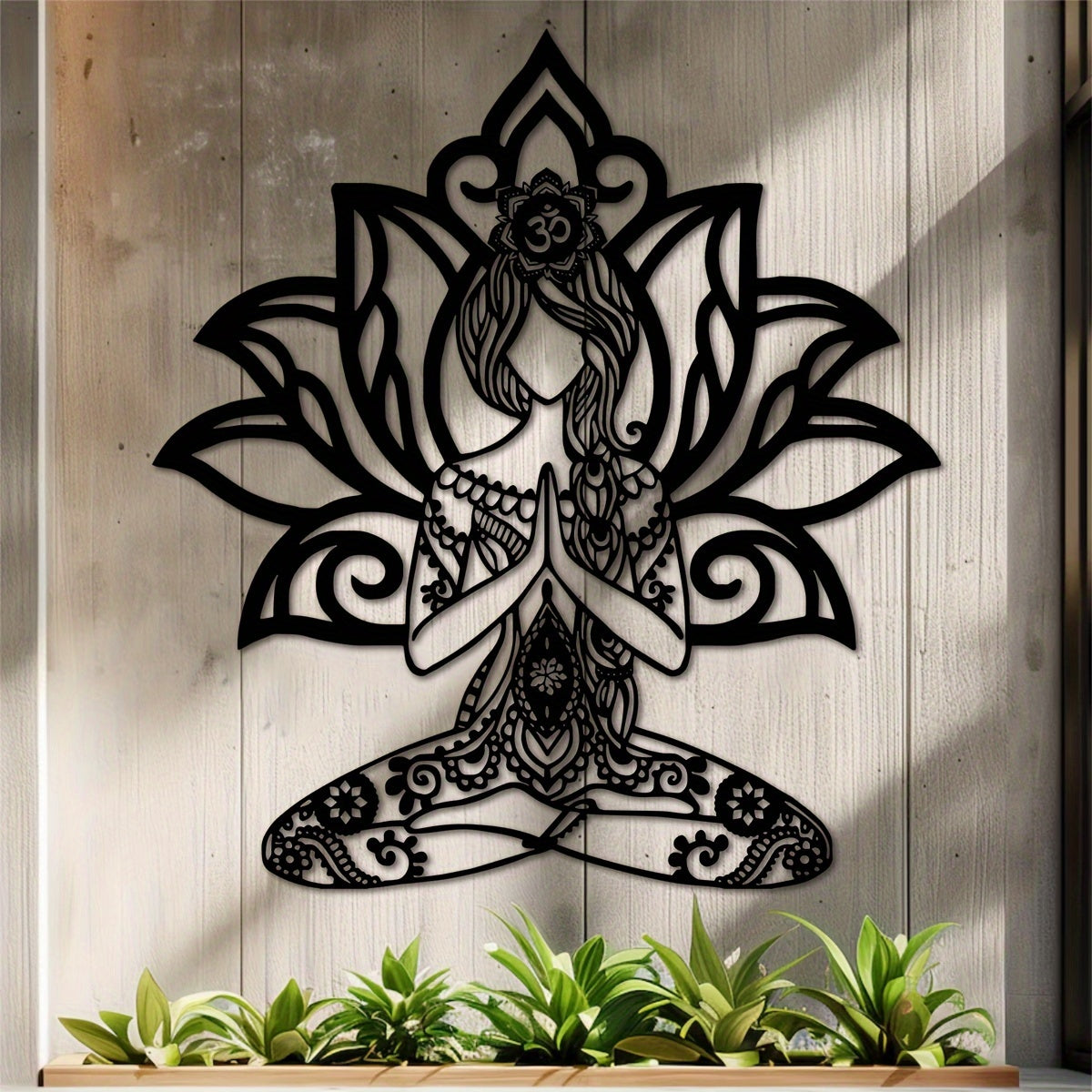 Lotus Girl Namaste Zen Metal Wall Art