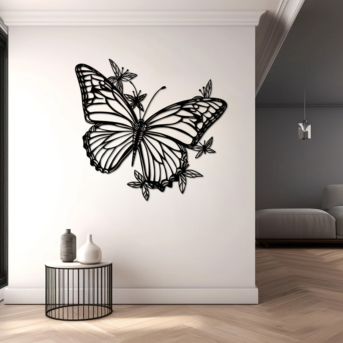 Art Deco Butterfly Metal Wall Sculpture for Home
