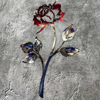 Metal Rose Wall Art Romantic Love Modern Style