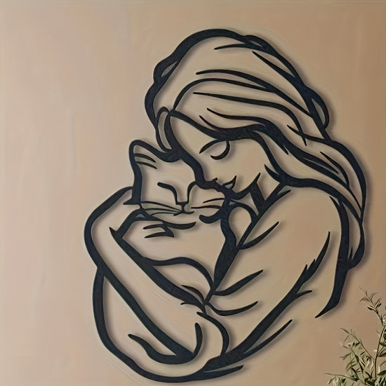 Feline Silhouette Metal Wall Art for Cat Lovers