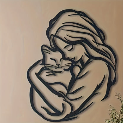 Feline Silhouette Metal Wall Art for Cat Lovers