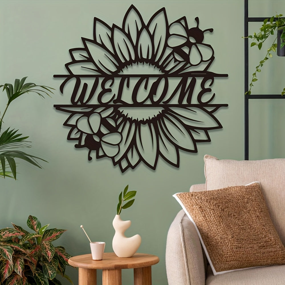 Boho Sunflower Welcome Art for Wall  Home