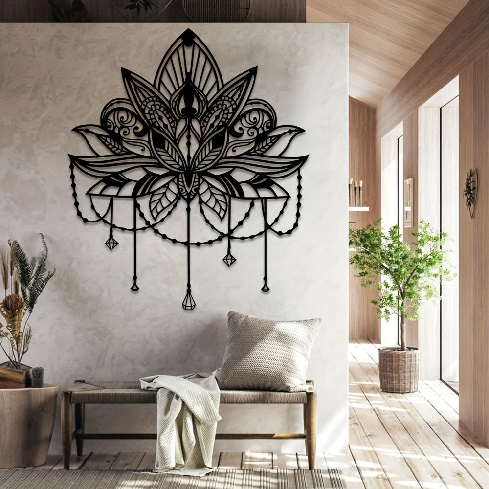 Lotus Mandala Metal Wall Art Spiritual Home Decor