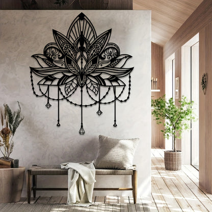 Lotus Mandala Metal Wall Art Spiritual Home Decor