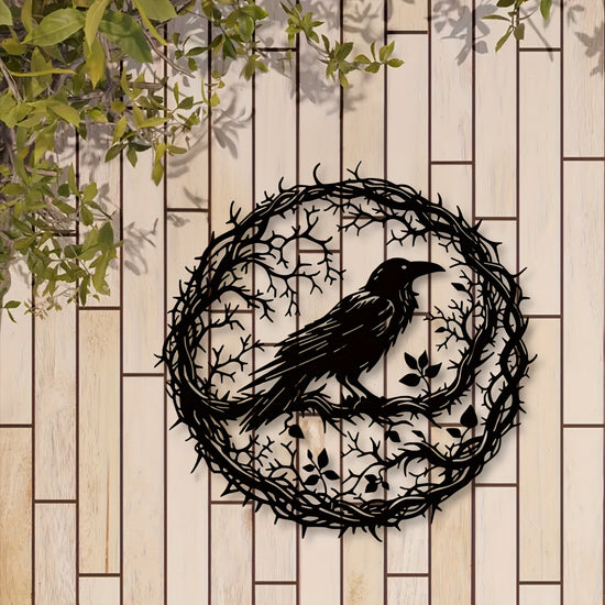 Gothic Raven Wall Art Metal Crows Embrace