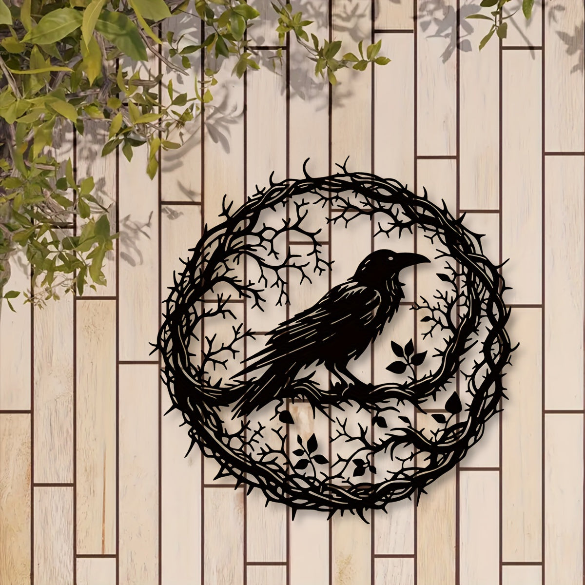 Gothic Raven Wall Art Metal Crows Embrace
