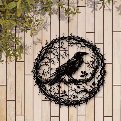 Gothic Raven Wall Art Metal Crows Embrace