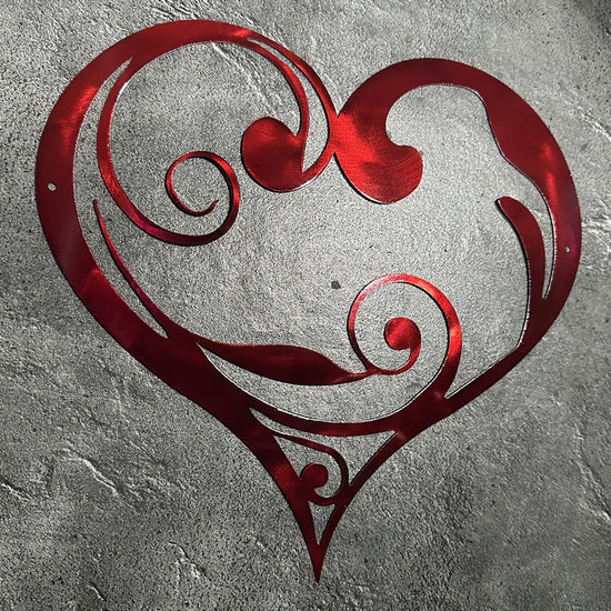 Iron Heart Sculpture Romantic Wall Art Decor