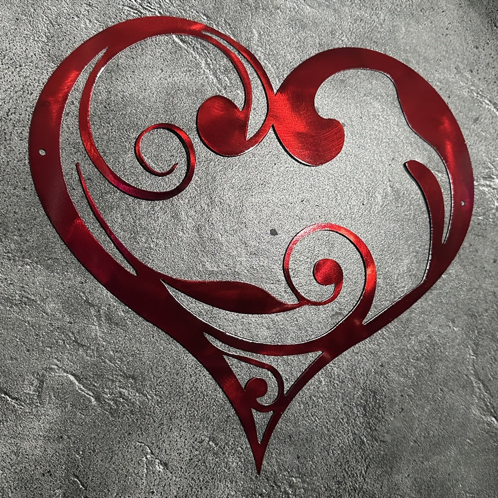 Iron Heart Sculpture Romantic Wall Art Decor
