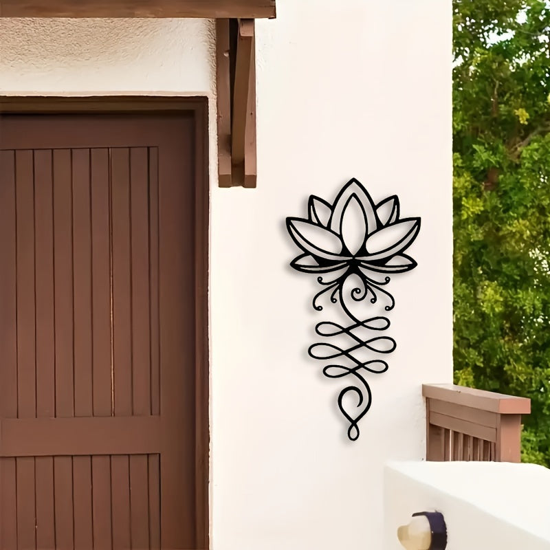 Black Lotus Metal Wall Art Serene Stylish Decor