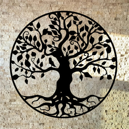 Black Metal Tree of Life Wall Art with Birds