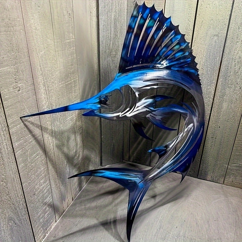 Metal Sailfish Art Coastal Charm for Home  Gift