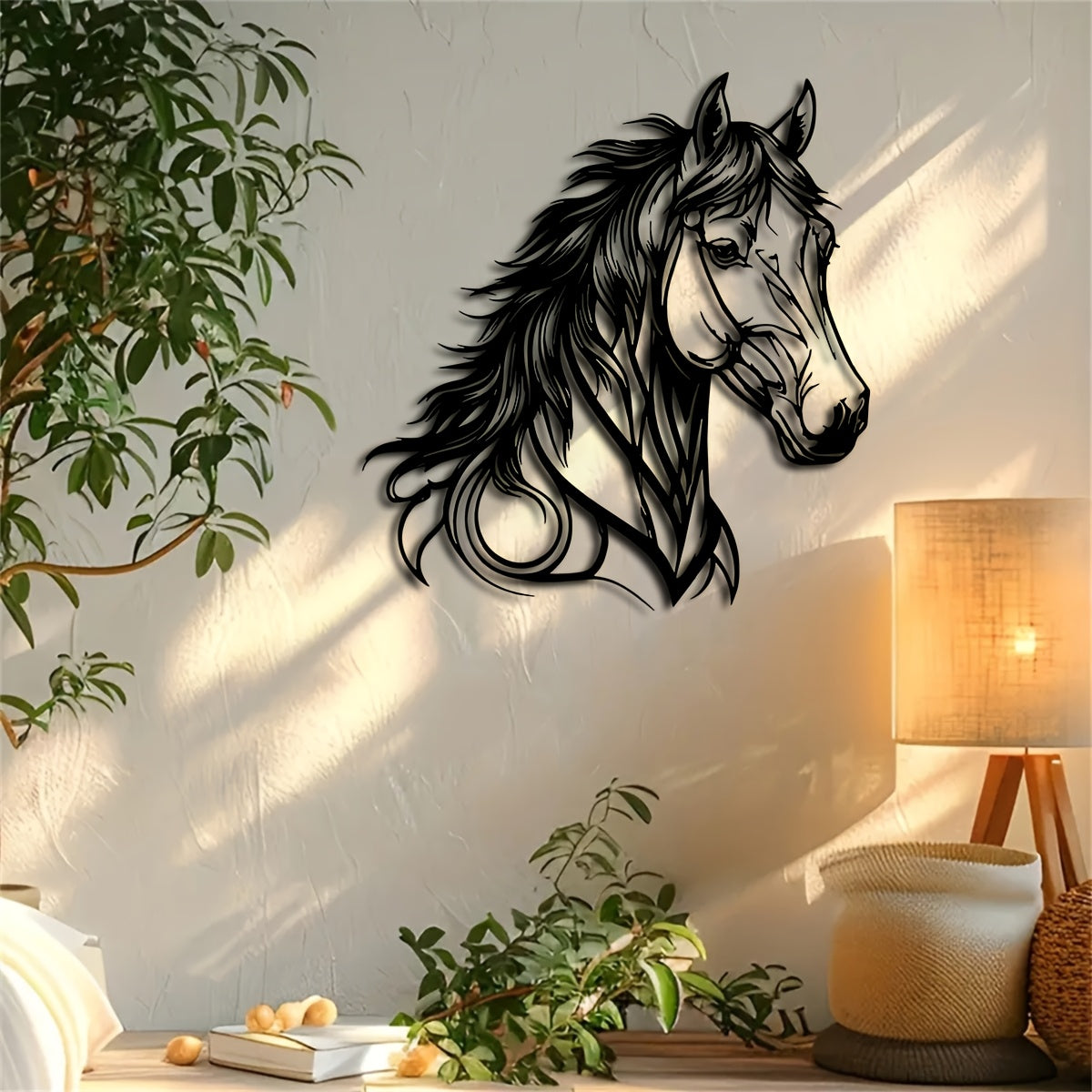Modern Metal Horse Head Wall Art Sculpture
